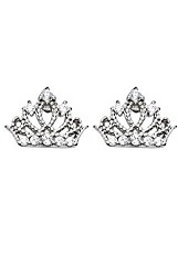 remarkable teeny crown baby white gold earrings 